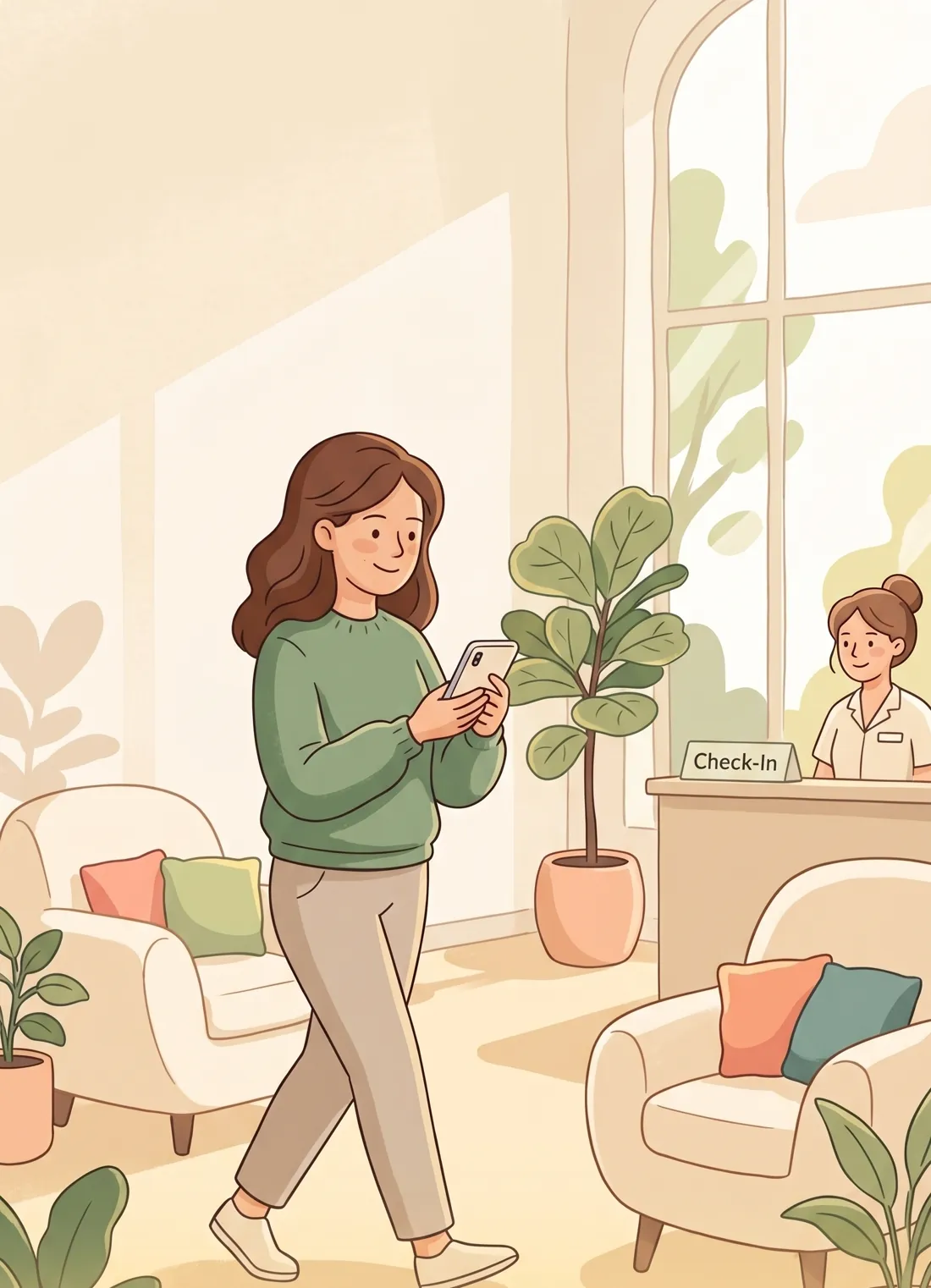 The CareMind founder, illustrated in the brand style.